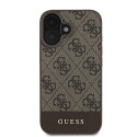 Guess case for iPhone 16 6,1" GUHCP16SG4GLBR brown hardcase 4G Bottom Stripe
