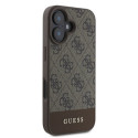 Guess case for iPhone 16 6,1" GUHCP16SG4GLBR brown hardcase 4G Bottom Stripe