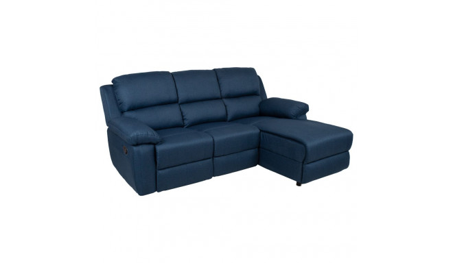 Corner sofa BERIT RC, manual recliner, dark blue