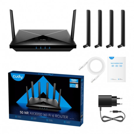 Cudy juhtmevaba ruuter P5 Gigabit Ethernet kaheribaline (2,4GHz/5GHz) 5G, must