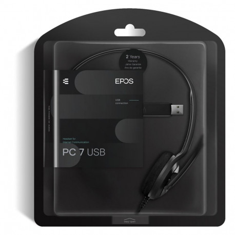 Sennheiser PC 7 USB juhtmega peavõru kontori/kõnekeskuse USB Type-A must peakomplekt