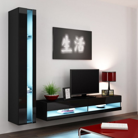 Cama TV stand VIGO NEW 30/140/40 black/black gloss