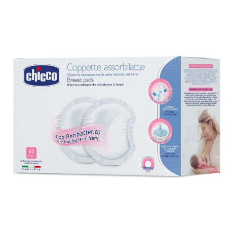 CHICCO Antibacterial breast pads, 60 pcs