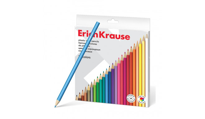 Plastic hexagonal color pencils ErichKrause, 24 colors (in carton box with hanger 24 pcs)