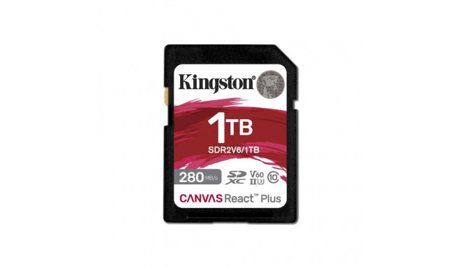 KINGSTON 1TB Canvas React Plus SDXC UHS-II 280R/150W U3 V60 täis-HD/4K jaoks