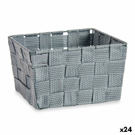 Multi-purpose basket Kipit A3-6878 A3-6878 Grey Polyester Cloth Braiding (24 Units)
