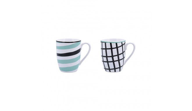 Cup Bidasoa Zigzag Multicolour Ceramic 2 Pieces 330 ml
