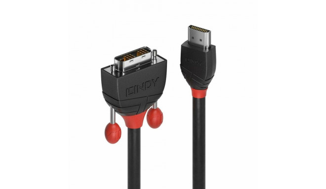 HDMI-DVI Kaabel LINDY 36270 Must 1 m