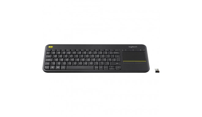 Klaviatuur Logitech K400 Plus Must Juhtmevaba Bluetooth Touchpad AZERTY TV Prantsuse