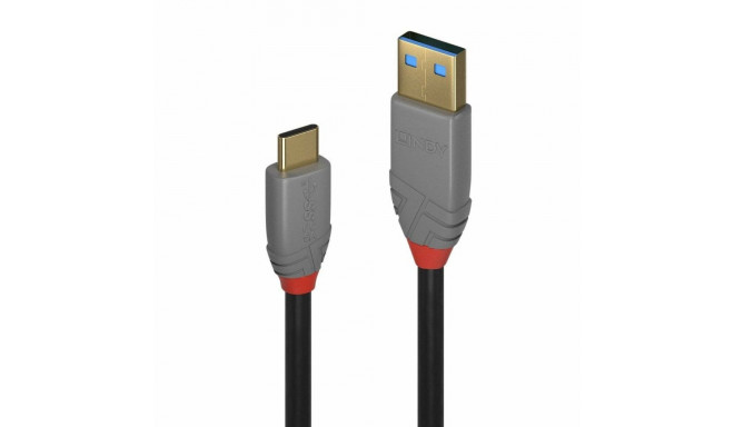 USB A - USB C Kaabel LINDY 36910 50 cm Must