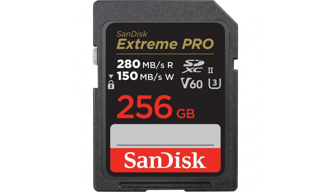 SanDisk Extreme PRO 256GB V60 UHS-II SD-kaart 280/150 MB/s V60 C10 UHS-II