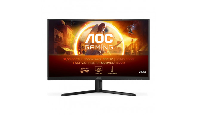 AOC CQ32G4VE | 31.5 " | VA | QHD | 16:9 | 180 Hz | 1 ms | 2560 x 1440 pixels | 300 cd/m² | HDMI port