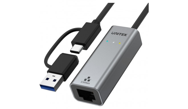 Unitek USB-A/C to RJ45 2.5 G Etherneti võrguadapter (U1313C)