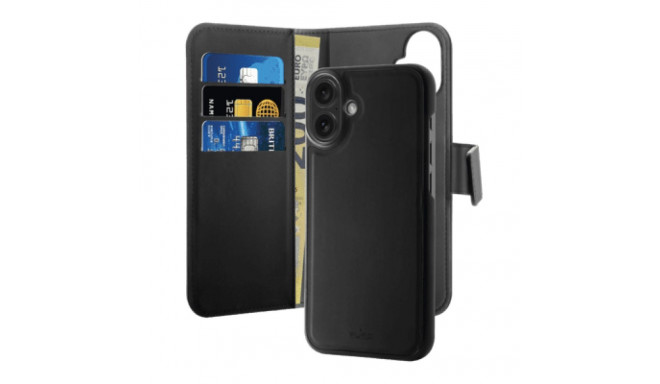 Puro Eco-Leder Wallet iPhone 16 schwarz