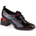 Leather patent shoes with a block Filippo W PAW469, black (36)