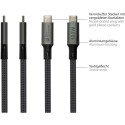 "GoodConnections USB-C 4.0 (ST-ST) 0,5m Anschlusskabel Textilmantel 100W 8K 30Hz Anthrazit"