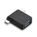 Ugreen 2в1 Адаптер Micro USB Мужской + USB Type C Мужской на USB 3.0 Женский Черный