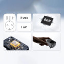 Ugreen CD314 Üli Kiire GaN 65W PD3.0 QC3.0/4.0 C/AC reisilaadija 2x USB Type C Must