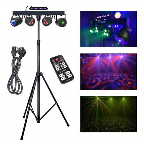 LIGHT4ME valgusefekt LED beam PAR lill pall laser UV strobo