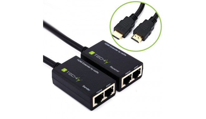 Techly Amplifier HDMI Cat 5e / 6 Compact 30m IDATA EXT-E30D