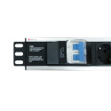 Techly I-CASE STRIP-16SH power distribution unit (PDU) 6 AC outlet(s) 1.5U Black, Silver