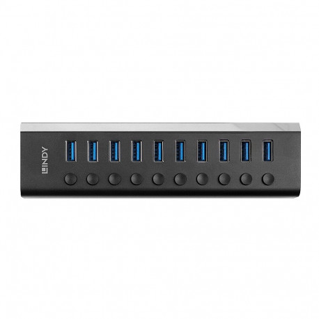 Lindy 10-portiline USB 3.0 jaotur sisse/välja lülititega