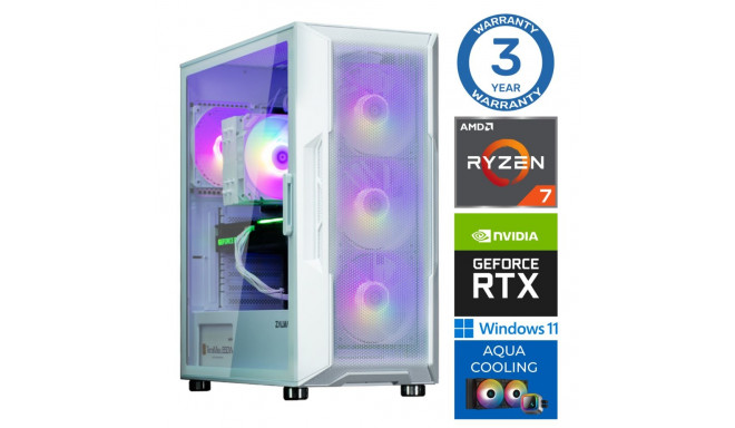 INTOP AQUA Ryzen 7 7700X 32GB DDR5 2TB SSD M.2 NVME+2TB RTX4060 8GB WIN11