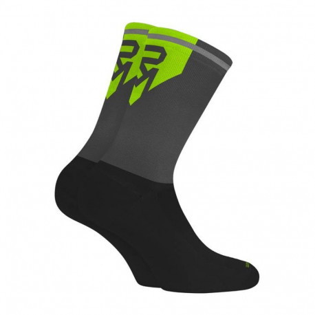 Pyöräilysukat Rock Machine Long, must/hall/roheline, S (35-38)