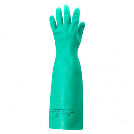 Safety chemical gloves Ansell AlphaTec® Solvex® 37-185, elbow-length, green, size 10