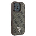 Guess Leather 4G Triangle Strass MagSafe Case for iPhone 16 Pro - Brown
