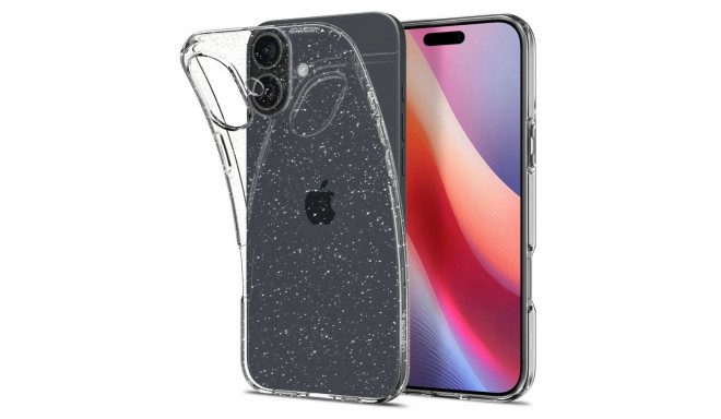 Spigen Liquid Crystal iPhone 16 Case - Clear Glitter