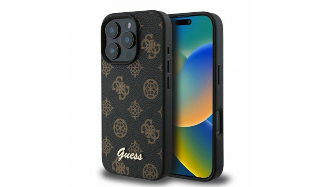 Guess Peony Script MagSafe iPhone 16 Pro Case - Black