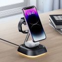 3in1 Acefast E16 15W inductive charging station for phone / headphones / watch - black