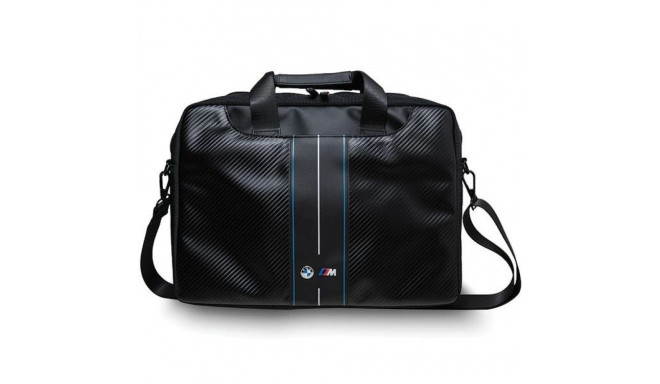 BMW Carbon & Blue Stripe bag for a 16" laptop - black