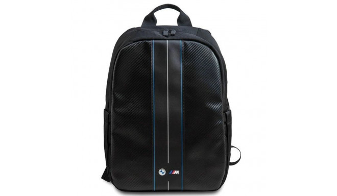 BMW Carbon & Blue Stripe backpack for a 16" laptop - black