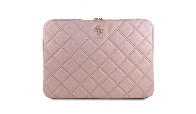 Guess Quilted 4G cover for a 16" laptop - pink