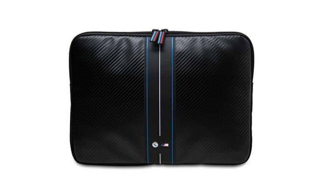 BMW Carbon & Blue Stripe sleeve for a 16" laptop - black