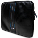 BMW Carbon & Blue Stripe sleeve for a 16" laptop - black