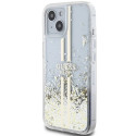 Guess Liquid Glitter Gold Stripes case for iPhone 15 / 14 / 13 - transparent