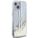 Guess Liquid Glitter Gold Stripes case for iPhone 15 / 14 / 13 - transparent