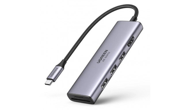 Ugreen multi-functional HUB USB Type C - 3x USB 3.2 Gen 1 / HDMI 4K 60Hz / SD and TF card reader gra
