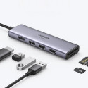 Ugreen multi-functional HUB USB Type C - 3x USB 3.2 Gen 1 / HDMI 4K 60Hz / SD and TF card reader gra