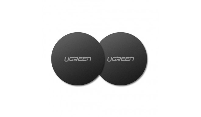 Ugreen LP123 30836 round metal plates for magnetic phone holders - black (2 pcs.)