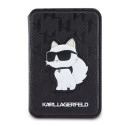 Karl Lagerfeld KLWMSPSAKHCK Wallet Card Slot Stand Saffiano Monogram Choupette MagSafe case - black