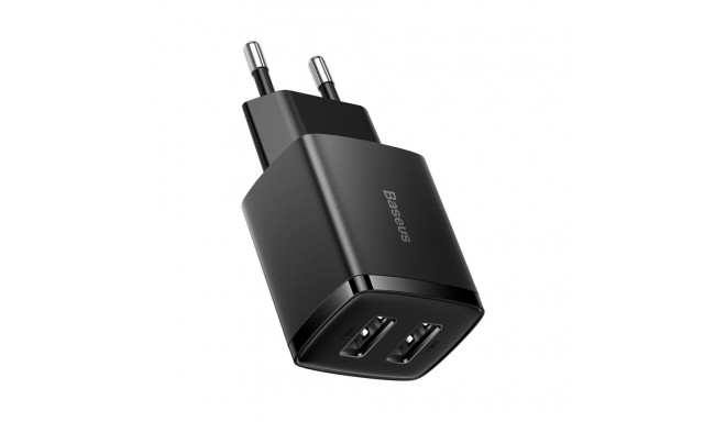 Baseus Compact charger 2x USB 10.5W black (CCXJ010201)