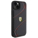 Ferrari Twist Metal Logo case for iPhone 15 Plus - black