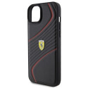 Ferrari Twist Metal Logo case for iPhone 15 Plus - black