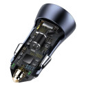 Baseus Golden Contactor Pro fast car charger 2x USB 40 W Quick Charge SCP FCP AFC + USB cable - USB 