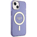 Guess Glitter Gold MagSafe case for iPhone 14 - purple