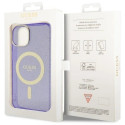 Guess Glitter Gold MagSafe case for iPhone 14 - purple